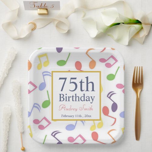 colorful Music Note Musician Birthday    Paper Plates