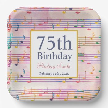 Colorful Music Note Musician Birthday   Paper Plates by The_Music_Shop at Zazzle