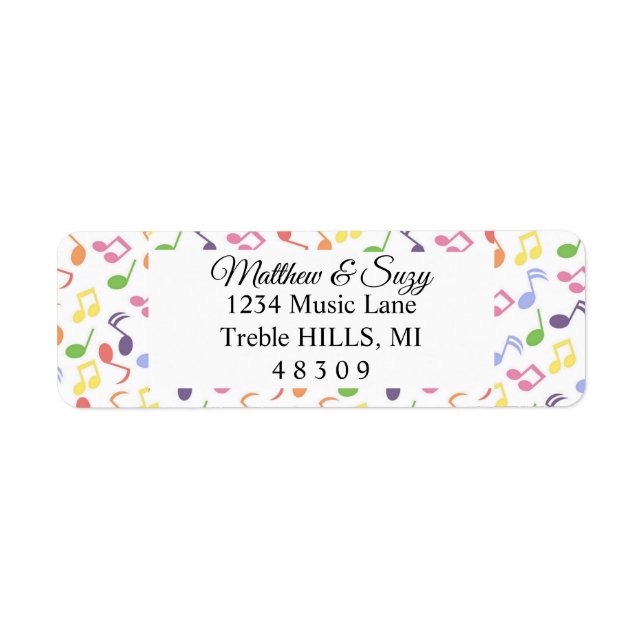 Colorful Music note Musician  Label (Front)