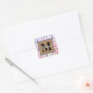 Colorful Music note Musician Monogram Square Sticker