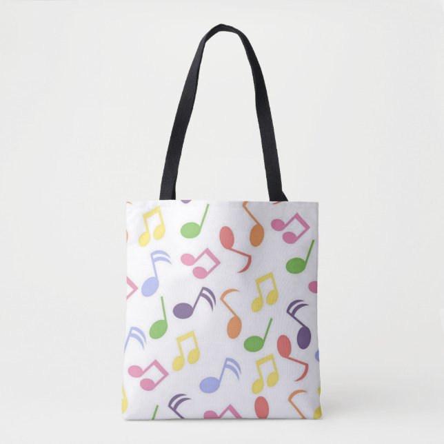 colorful music note musician musical  tote bag (Front)