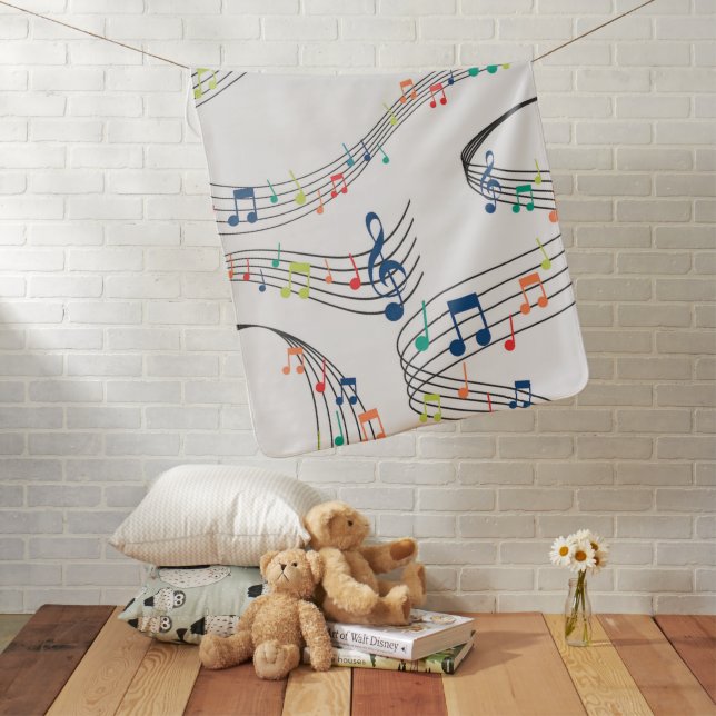 Colorful music note Pattern musician musical  Baby Blanket (In Situ)