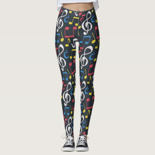 Colorful music note Pattern musician musical Leggings