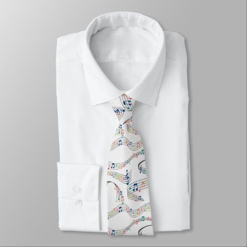 Colorful music note Pattern musician musical Neck Tie