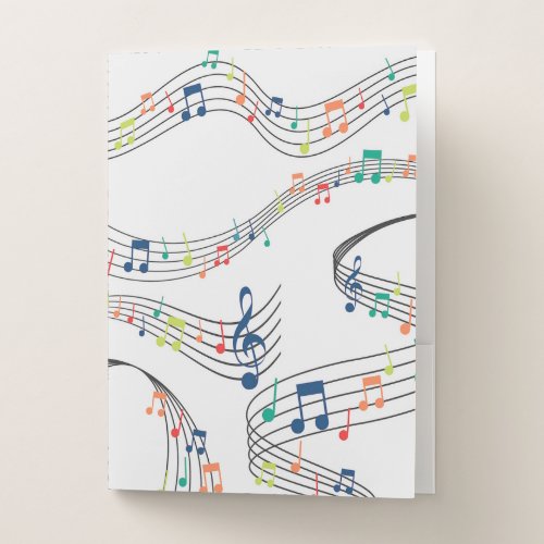 Colorful music note Pattern musician musical  Pocket Folder