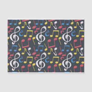 Colorful music note Pattern musician musical Tissue Paper