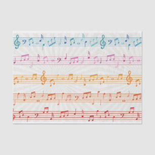 Colorful music note Pattern musician Tissue Paper