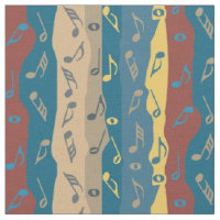 Colorful Music Note Stripes Fabric