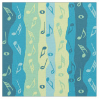 Colorful Music Note Stripes Fabric