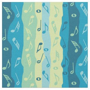 Colorful Music Note Stripes Fabric