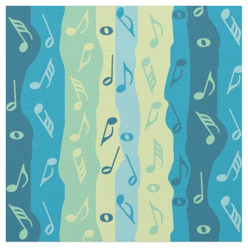 Colorful Music Note Stripes Fabric