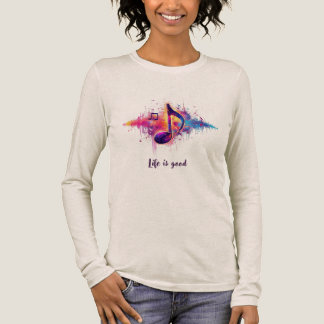 Colorful Music Note T-Shirt, Life is Good Tri-Blend Shirt