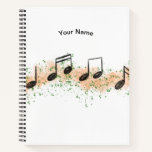 Colorful Music Notes Abstract Art Notebook