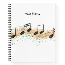 Colorful Music Notes Abstract Art Notebook
