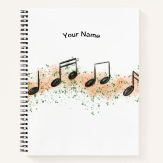 Colorful Music Notes Abstract Art Notebook