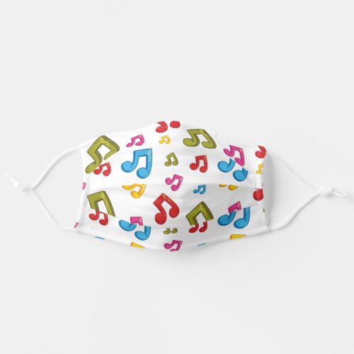 Colorful music notes adult cloth face mask