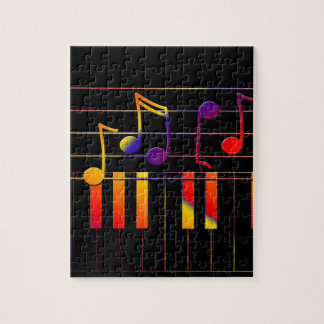 Colorful Music Notes and Keys Jigsaw Puzzle