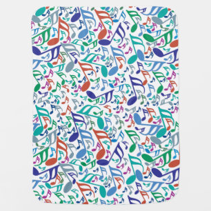 Colorful Music Notes Baby Blanket
