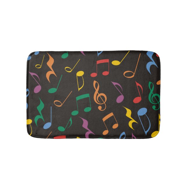 Colorful Music Notes Bath Mat (Front)