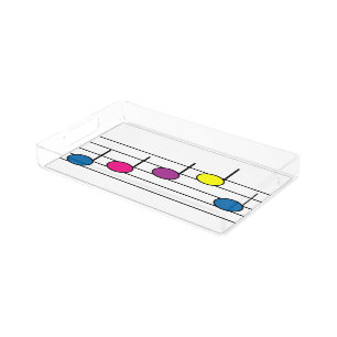 Colorful Music Notes Bright Pattern Acrylic Tray