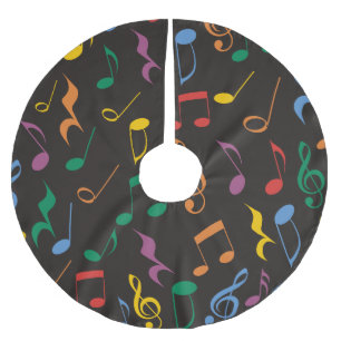 Colorful Music Notes Brushed Polyester Tree Skirt