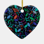 Colorful Music Notes Ceramic Ornament