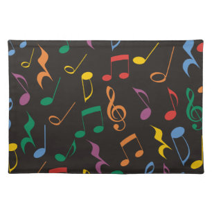 Colorful Music Notes Cloth Placemat