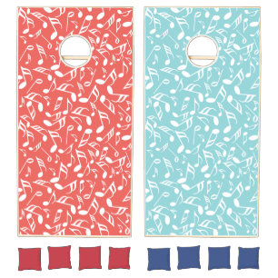 Colorful Music Notes Cornhole Set