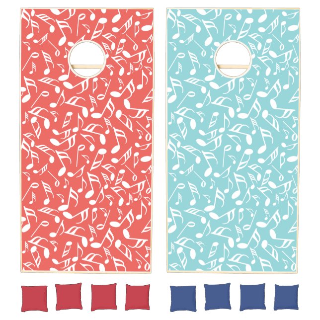 Colorful Music Notes Cornhole Set (Set)