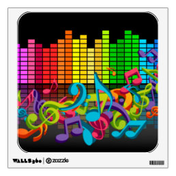 colorful music notes equalizer sounds cool bright wall sticker