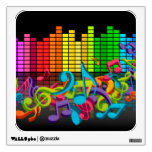 Colorful Music Notes Equalizer Sounds Cool Bright Wall Sticker at Zazzle