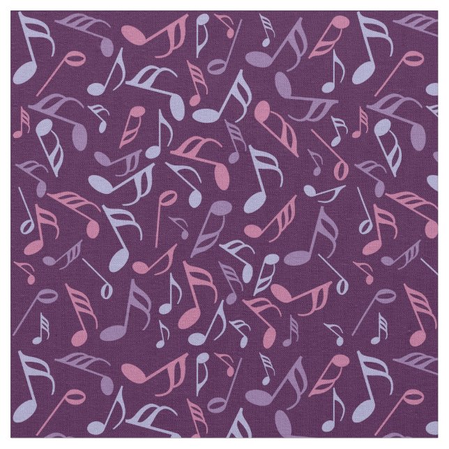 Colorful Music Notes Fabric (Close Up)