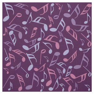 Colorful Music Notes Fabric