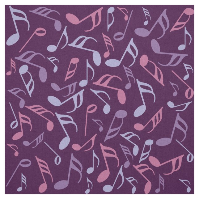 Colorful Music Notes Fabric (Swatch)