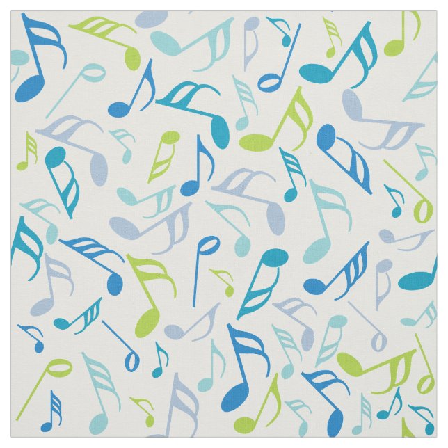 Colorful Music Notes Fabric (Swatch)