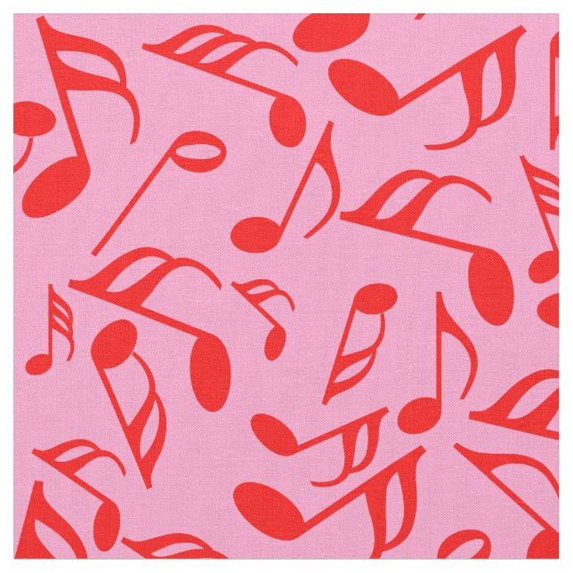 Colorful Music Notes  Fabric (Close Up)
