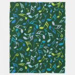 Colorful Music Notes Fleece Blanket