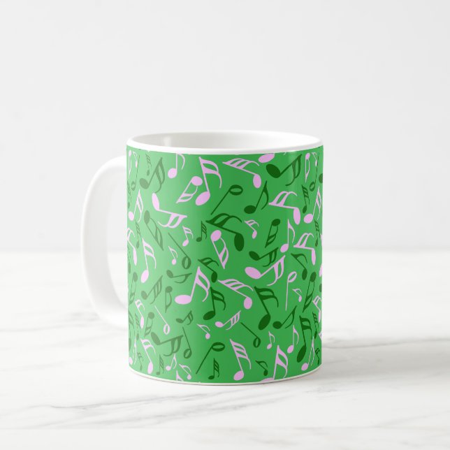 Colorful Music Notes Fleece Blanket Coffee Mug (Front Left)