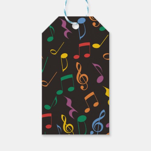 Colorful Music Notes Gift Tags