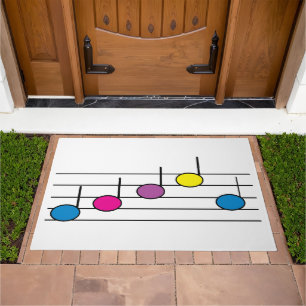 Colorful Music Notes Modern Doormat