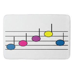 Colorful Music Notes Modern Pattern Bath Mat