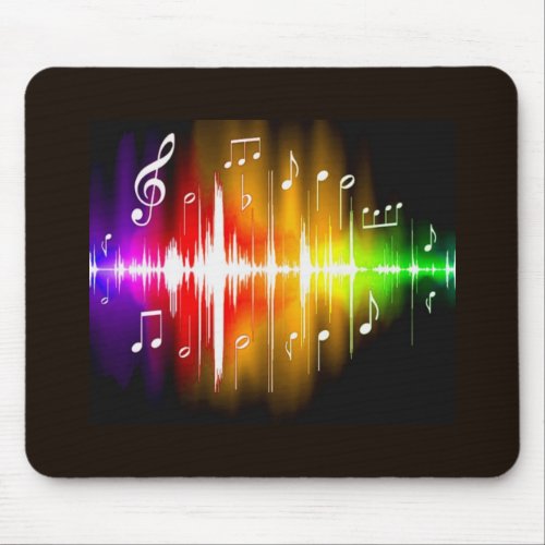 Colorful Music Notes Mouse Pad