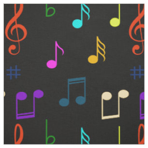 Colorful Music Notes Musician Musical Note Art Fabric