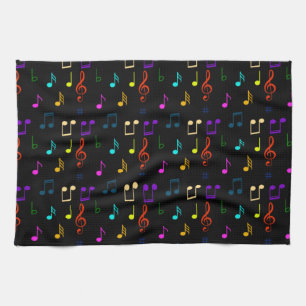 Colorful Music Notes Musician Musical Note Art Kitchen Towel