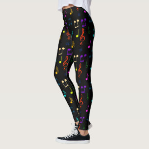 Colorful Music Notes Musician Musical Note Art Leggings