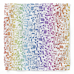 Colorful Music Notes Musicians Music Lovers Bandana
