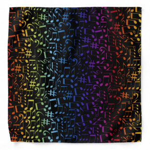 Colorful Music Notes Musicians Music Lovers Bandana