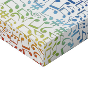 Colorful Music Notes Musicians Music Lovers Faux Canvas Print