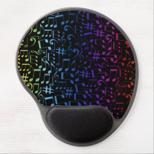 Colorful Music Notes Musicians Music Lovers Gel Mouse Pad