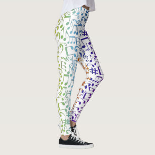 Colorful Music Notes Musicians Music Lovers Leggings